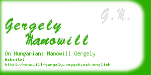 gergely manowill business card